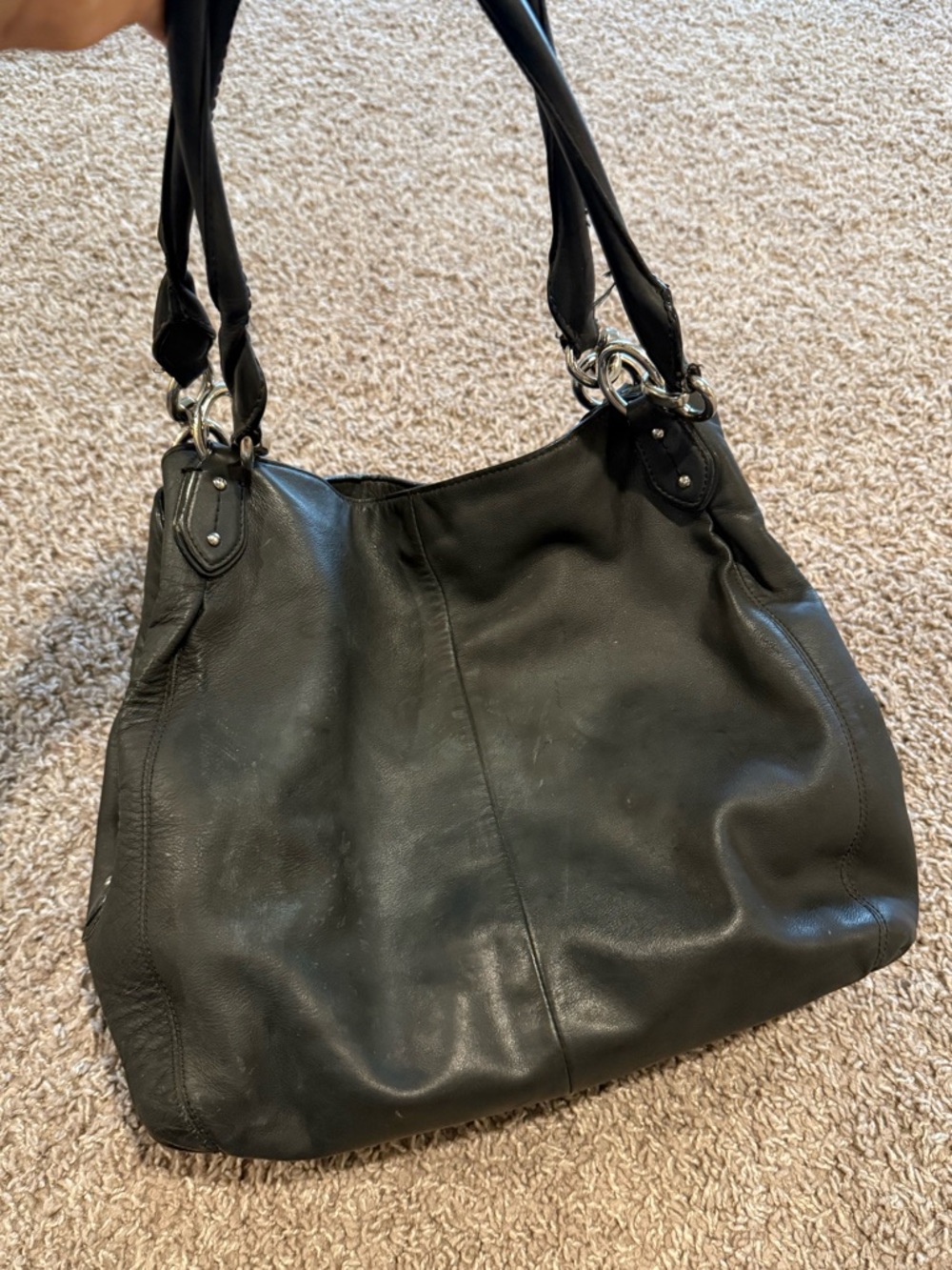 Coach Leather Black Hobo Bag Shoulder - Picture 4 of 9